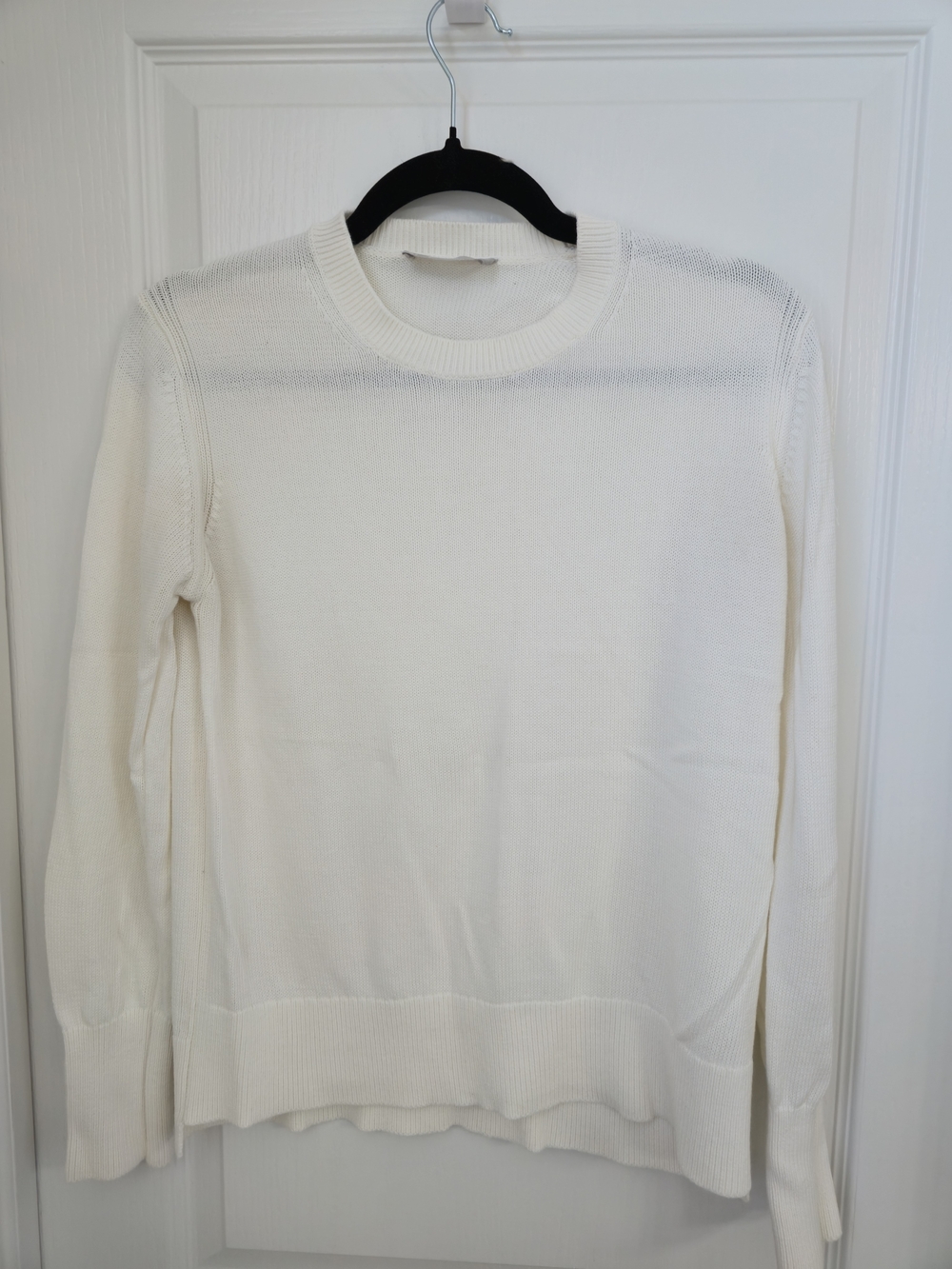 Everlane 100% Cotton Lightweight Crewneck Sweater Ivory White Medium